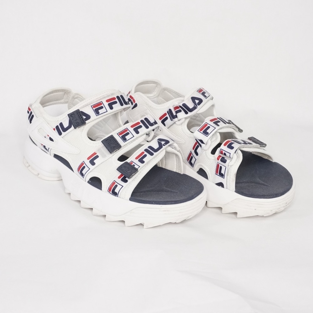 Fila Sandals in White and Navy